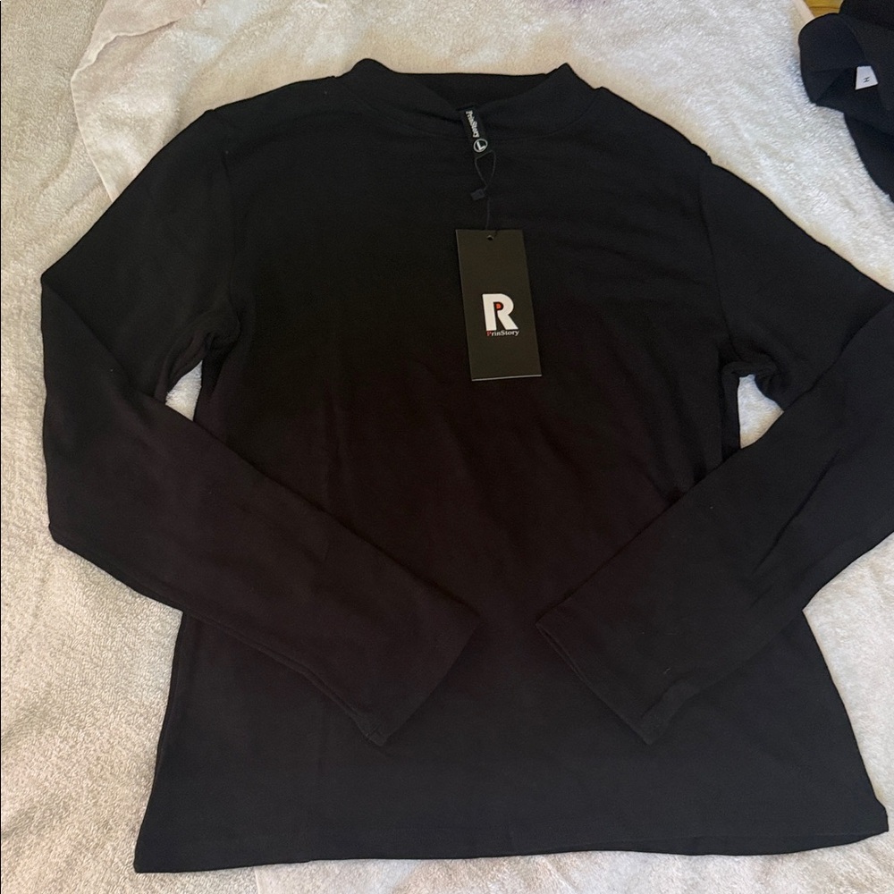 Elegant Black Long Sleeve Women's Top